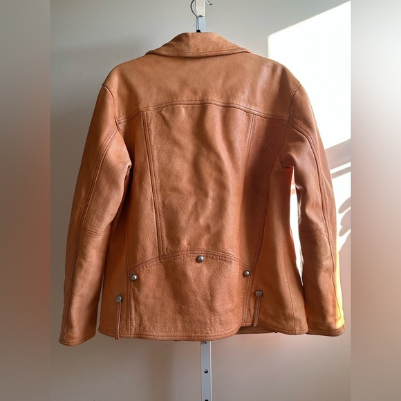 NWOT We The Free Jealousy Leather Moto Jacket M Tangerine Orange - Picture 2 of 14